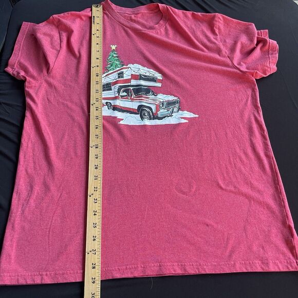 Holiday Novelty Shirt Adult Large Red RV Christmas Tree Short‎ Sleeve Camper - Picture 8 of 9